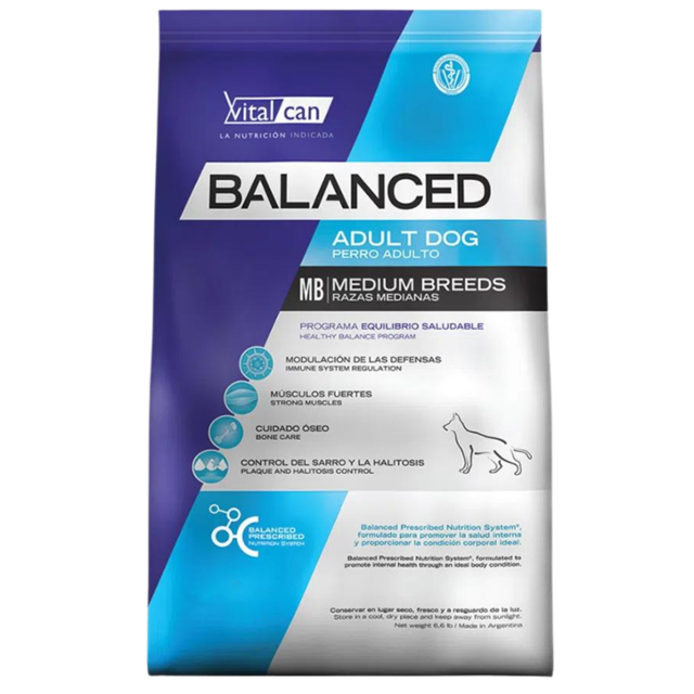 VITALCAN / Balanced / Perros / Adulto / Razas Medianas / 12 kg