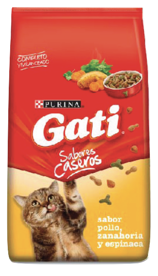 PURINA GATI / Gatos / Adulto / Pollo, Zanahoria y Espinca / 15 KG