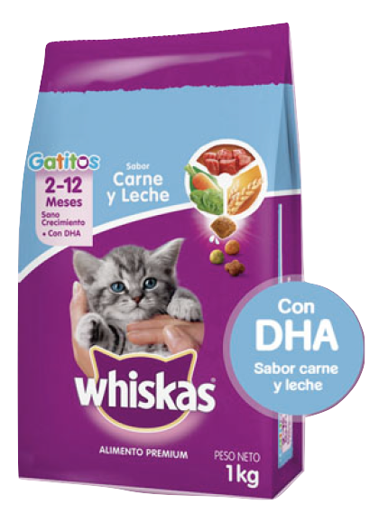 WHISKAS / Gatos / Cachorro / Carne y Leche / 10 KG